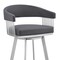 Armen Living Chelsea 29" Swivel Bar Stool with Silver Finish and Slate Gray Faux Leather LCCSBASLGR30 - alternate 10